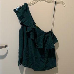 Forest green one shoulder top